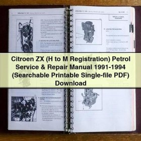 Citroen ZX (H to M Registration) Petrol Service & Repair Manual 1991-1994 (Searchable Single-file)