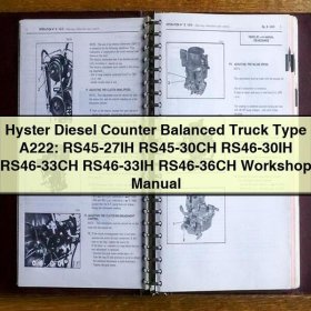 Hyster Diesel Counter Balanced Truck Type A222: RS45-27IH RS45-30CH RS46-30IH RS46-33CH RS46-33IH RS46-36CH Workshop Manual