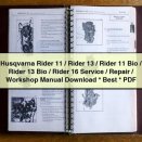 Husqvarna Rider 11 / Rider 13 / Rider 11 Bio / Rider 13 Bio / Rider 16 Service / Repair / Workshop Manual PDF