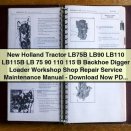 New Holland Tractor LB75B LB90 LB110 LB115B Backhoe Digger Loader Workshop Repair Service Manual PDF