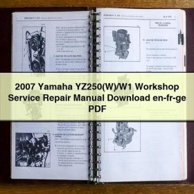 2007 Yamaha YZ250(W)/W1 Workshop Service Repair Manual en-fr-ge