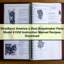 WestBend America s Best Breadmaker Parts Model 41030 Instruction Manual Recipes