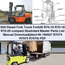 Still Diesel Fork Truck Forklift R70-16 R70-18 R70-20 compact Illustrated Master Parts List Manual