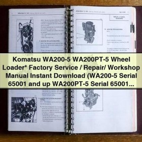 Komatsu WA200-5 WA200PT-5 Wheel Loader Factory Service Repair Workshop Manual