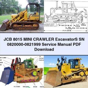 JCB 8015 Mini Crawler ExcavatorS SN 0820000-0821999 Service Repair Manual