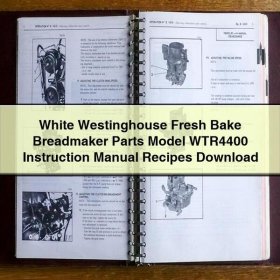 White Westinghouse Fresh Bake Breadmaker Parts Model WTR4400 Instruction Manual Recipes
