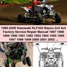 1986-2006 Kawasaki KLF300 Bayou 2x4 4x4 Service Repair Manual