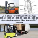 Linde Diesel Forklift Truck H-Series Type 396-02: H50D-02 H60D-02 H70D-02 H80D-02 Operating Instructions PDF