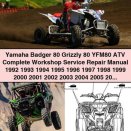 Yamaha Badger 80 Grizzly 80 YFM80 ATV Complete Workshop Service Repair Manual 1992-2008
