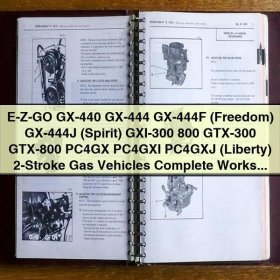 E-Z-GO GX-440, GX-444, GX-444F (Freedom), GX-444J (Spirit), GXI-300, 800, GTX-300, GTX-800, PC4GX, PC4GXI, PC4GXJ (Liberty) 2-Stroke Gas Vehicles Complete Workshop Service Repair Manual 1989-1991