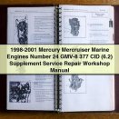 1998-2001 Mercury Mercruiser Marine Engines Number 24 GMV-8 377 CID Supplement Service Repair Workshop Manual PDF Download