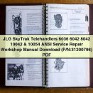JLG SkyTrak Telehandlers 6036 6042 8042 10042 & 10054 ANSI Service Repair Workshop Manual (P/N:31200796)