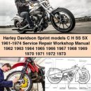 Harley Davidson Sprint models C H SS SX 1961-1974 Service Repair Workshop Manual