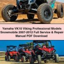 Yamaha VK10 Viking Professional Models Snowmobile 2007-2012 Full Service & Repair Manual