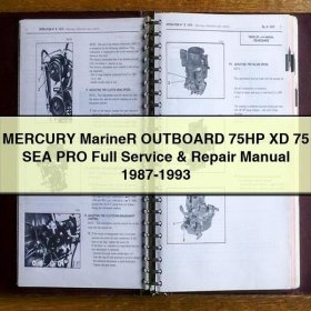 MERCURY Mariner OUTBOARD 75HP XD 75 SEA PRO Full Service & Repair Manual 1987-1993