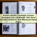 Kobelco SK290LC Hydraulic Excavator Illustrated Parts List Manual (After SN LB03U0101)