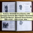 Kobelco SK200SR Short Radius Compact Hydraulic Mini Excavator Illustrated Parts List Manual - Serial Numbers YB01-01001 to YB01-01555; With Isuzu Diesel Engine PDF Download