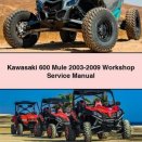 Kawasaki 600 Mule 2003-2009 Workshop Service Manual PDF Download