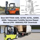 Best SKYTRAK 4266 4270H 4270L 4290H 4290L Telescopic Forklifts Service Repair Manual (P/N-8990405)