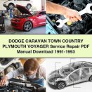 DODGE CARAVAN TOWN COUNTRY PLYMOUTH VOYAGER Service Repair Manual 1991-1993