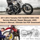 2011-2012 Yamaha FZ8 FAZER8 FZ8N FZ8S Service Manual Repair Manuals -And- Owner‘s Manual Ultimate Set