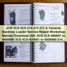 JCB 3CX 4CX 214 215 217 Backhoe Loader Service Repair Workshop Manual