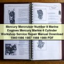 Mercury Mercruiser 4 Cylinder Marine Engines Workshop Service Repair Manual 1985-1989