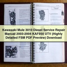 Kawasaki Mule 3010 Diesel Service Repair Manual 2003-2004 KAF950 UTV (Highly Detailed FSM Preview)