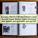 Komatsu WA470-6 WA480-6 Wheel Loader Service Repair Manual (SN: A46001 and up A48001 and up)