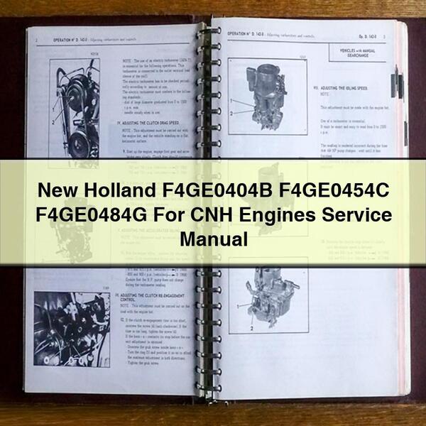 Manual de servicio y reparación de motores New Holland F4GE0404B F4GE0454C F4GE0484G para CNH