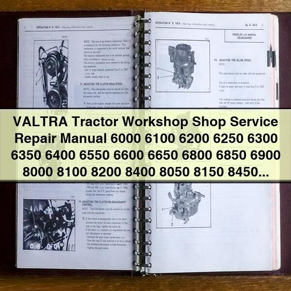 VALTRA Tractor Workshop Shop Service Repair Manual 6000 6100 6200 6250 6300 6350 6400 6550 6600 6650 6800 6850 6900 8000 8100 8200 8400 8050 8150 8450 8550 8750 8950 6600e 87