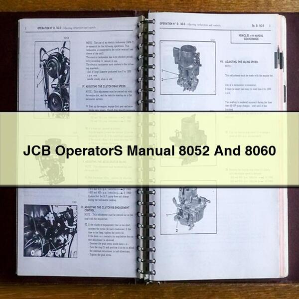 JCB OperatorS Manual 8052 And 8060