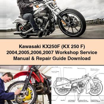 Manual de taller y guía de reparación de Kawasaki KX250F (KX 250 F) 2004 2005 2006 2007