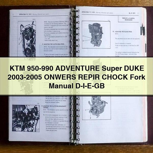 KTM 950-990 ADVENTURE Super DUKE 2003-2005 REPARACIÓN DE LA HORQUILLA Manual de la horquilla DIE-GB