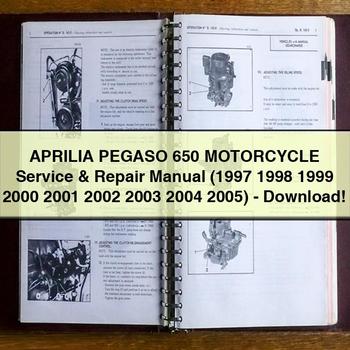 Manuel de réparation et d'entretien de la moto APRILIA PEGASO 650 (1997 1998 1999 2000 2001 2002 2003 2004 2005) -