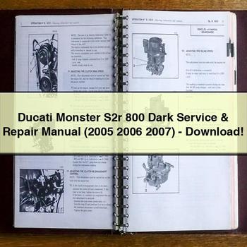 Ducati Monster S2r 800 Dark Service & Repair Manual (2005 2006 2007)-PDF