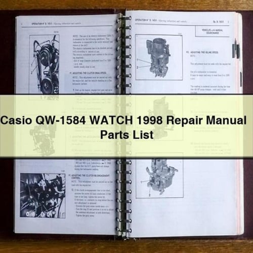 CASIO QW-1584 WATCH 1998 Repair Manual + Parts List PDF Download