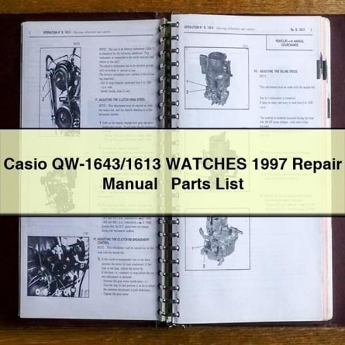 CASIO QW-1643/1613 WATCHES 1997 Repair Manual + Parts List PDF Download