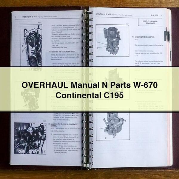 OVERHAUL Manual N Parts W-670 Continental C195