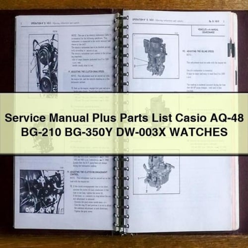 Service Manual Plus Parts List CASIO AQ-48 BG-210 BG-350Y DW-003X WATCHES PDF Download