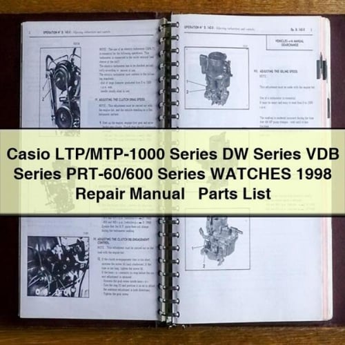 CASIO LTP/MTP-1000 Series DW Series VDB Series PRT-60/600 Series WATCHES 1998 Repair Manual + Parts List PDF Download