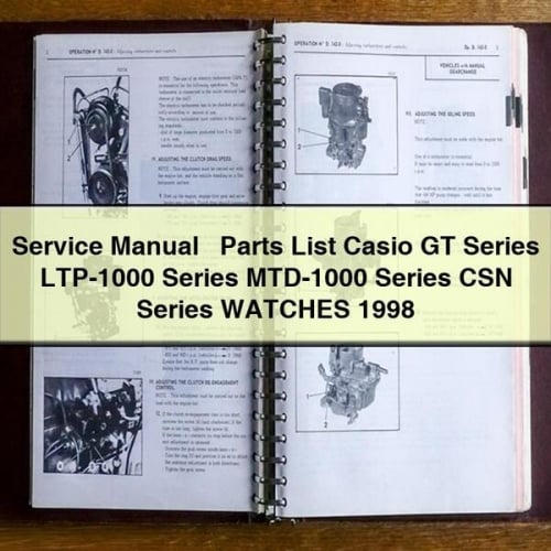 Service Manual + Parts List CASIO GT Series LTP-1000 Series MTD-1000 Series CSN Series WATCHES 1998 PDF Download