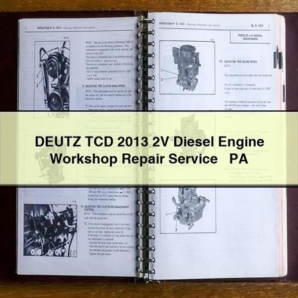 Atelier de réparation de moteur diesel DEUTZ TCD 2013 2V + PA