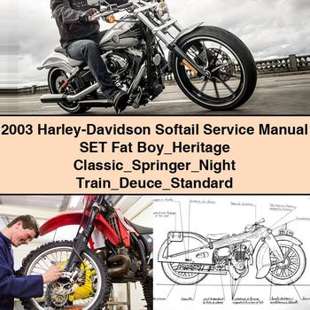 2003 Harley-Davidson Softail Service Repair Manual SET Fat Boy Heritage Classic Springer Night Train Deuce Standard