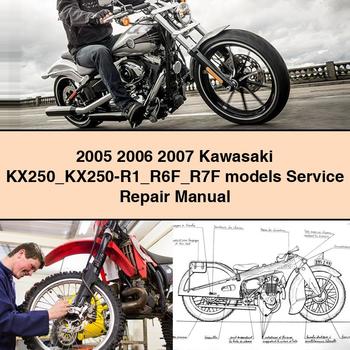 Manual de servicio y reparación de los modelos Kawasaki KX250 KX250-R1 R6F R7F 2005 2006 2007