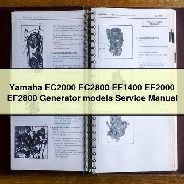 Manual de servicio y reparación de modelos de generadores Yamaha EC2000 EC2800 EF1400 EF2000 EF2800