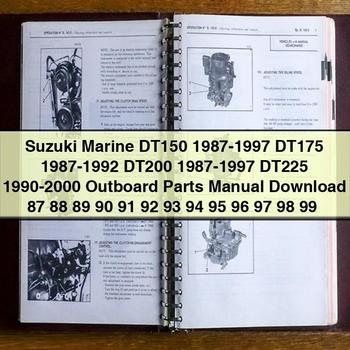 Manual de piezas para motores fueraborda Suzuki Marine DT150 1987-1997 DT175 1987-1992 DT200 1987-1997 DT225 1990-2000 87 88 89 90 91 92 93 94 95 96 97 98 99