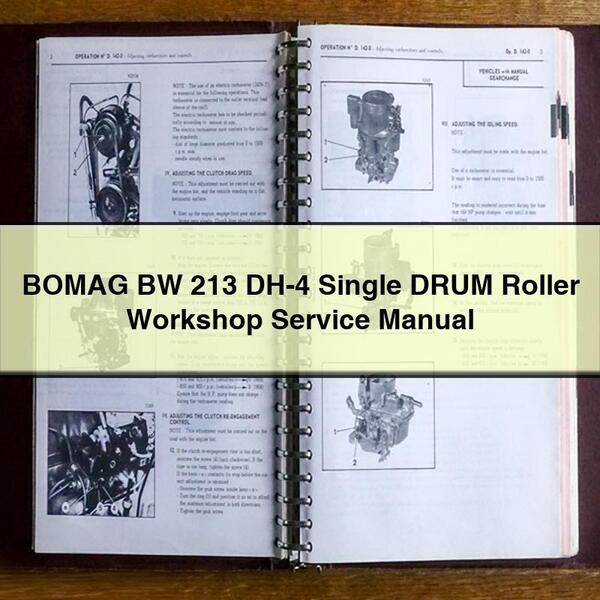 BOMAG BW 213 DH-4 Single DRUM Roller Workshop Service Repair Manual