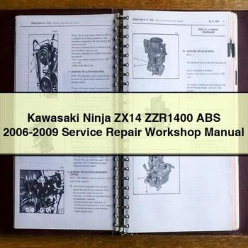 Manuel d'atelier de réparation et d'entretien Kawasaki Ninja ZX14 ZZR1400 ABS 2006-2009