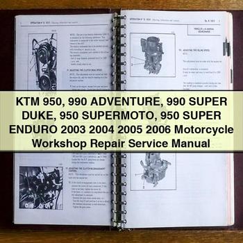 KTM 950 990 ADVENTURE 990 Super DUKE 950 SuperMOTO 950 Super ENDURO 2003 2004 2005 2006 Motorcycle Workshop Service Repair Manual